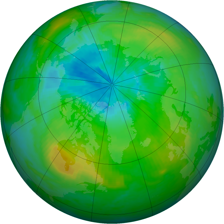 Arctic ozone map for 27 August 1982